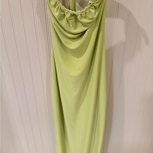 PrettyLittleThing Chartreuse Halter Dress